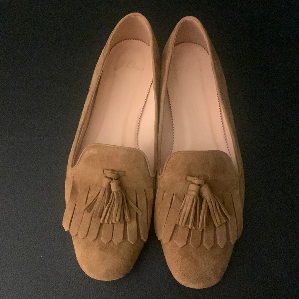 Suede kiltie flats